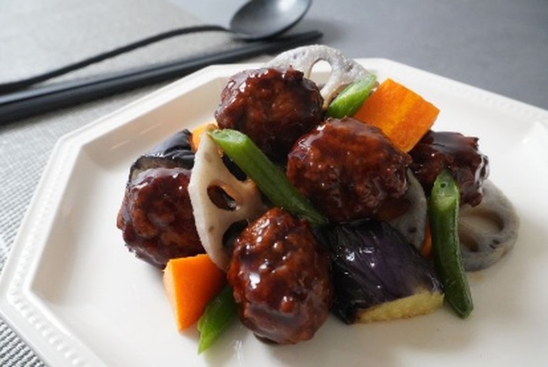 野菜と肉団子の甘酢あん